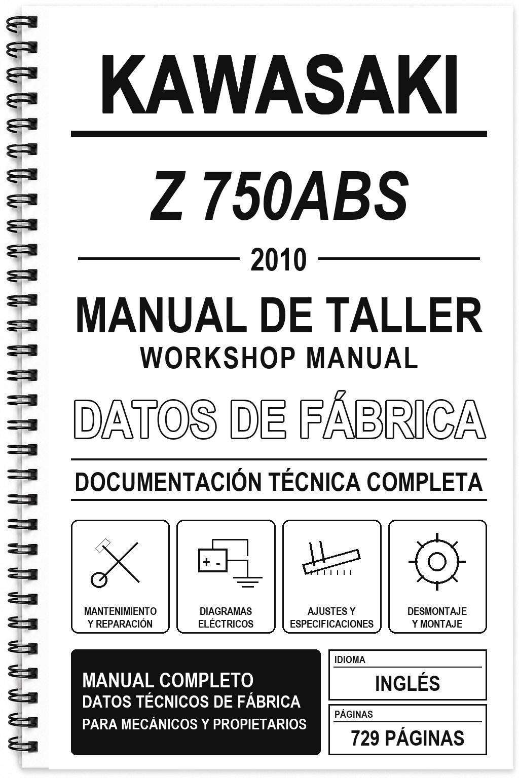 Manual de Taller Kawasaki Z 750ABS (2010) (Inglés)