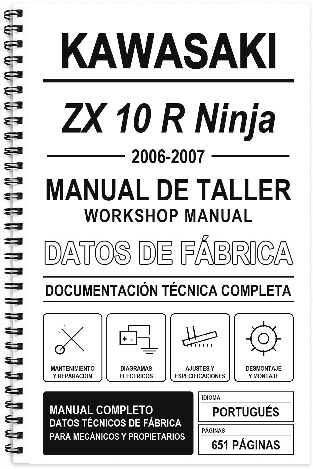 Manual de Taller Kawasaki ZX 10 R Ninja (2006-2007) (Portugués)