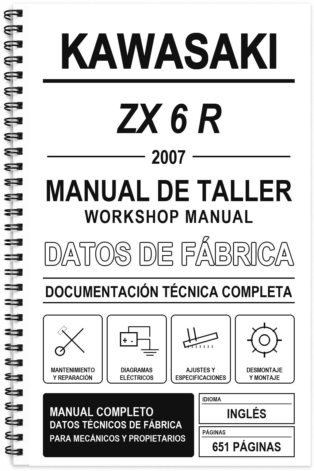 Manual de Taller Kawasaki ZX 6 R (2007) (Inglés)