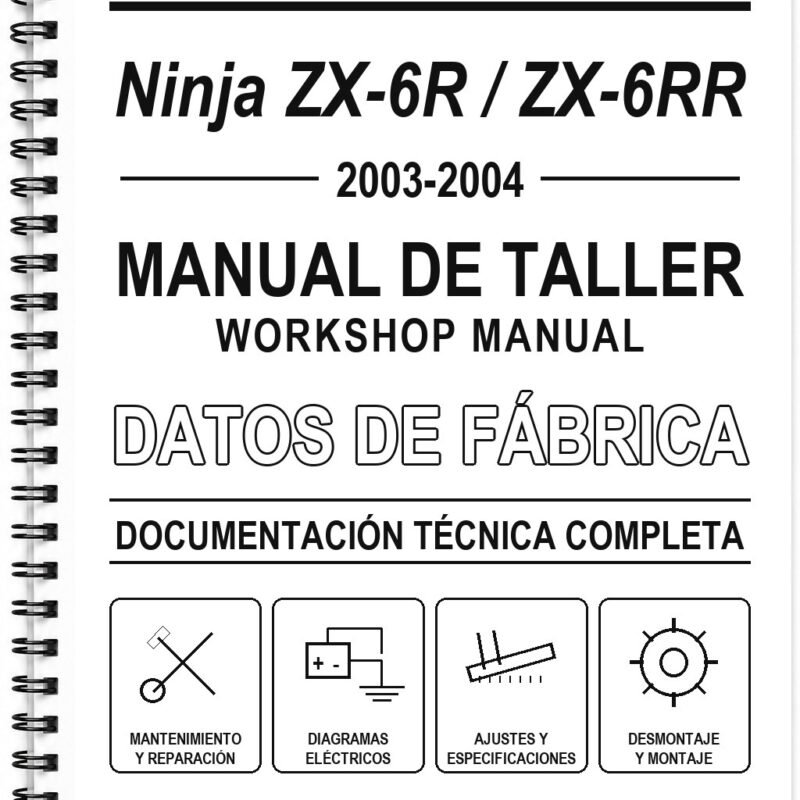 Manual de Taller Kawasaki Ninja ZX-6R / ZX-6RR (2003-2004) (Inglés)
