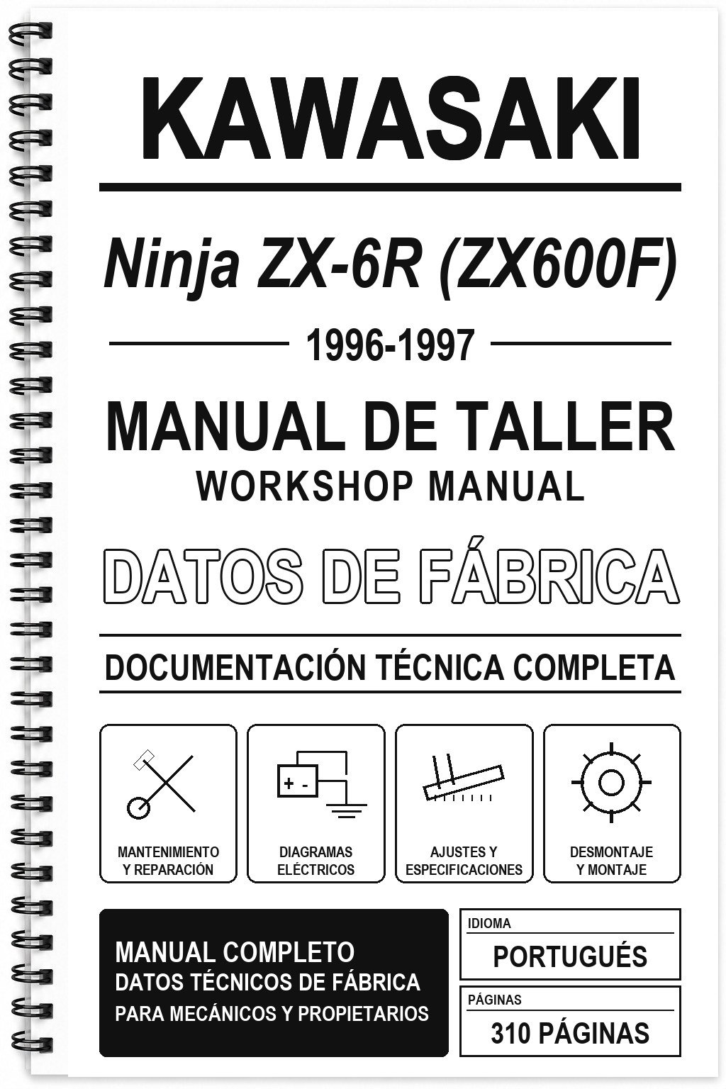 Manual de Taller Kawasaki Ninja ZX-6R (ZX600F) (1996-1997) (Portugués)