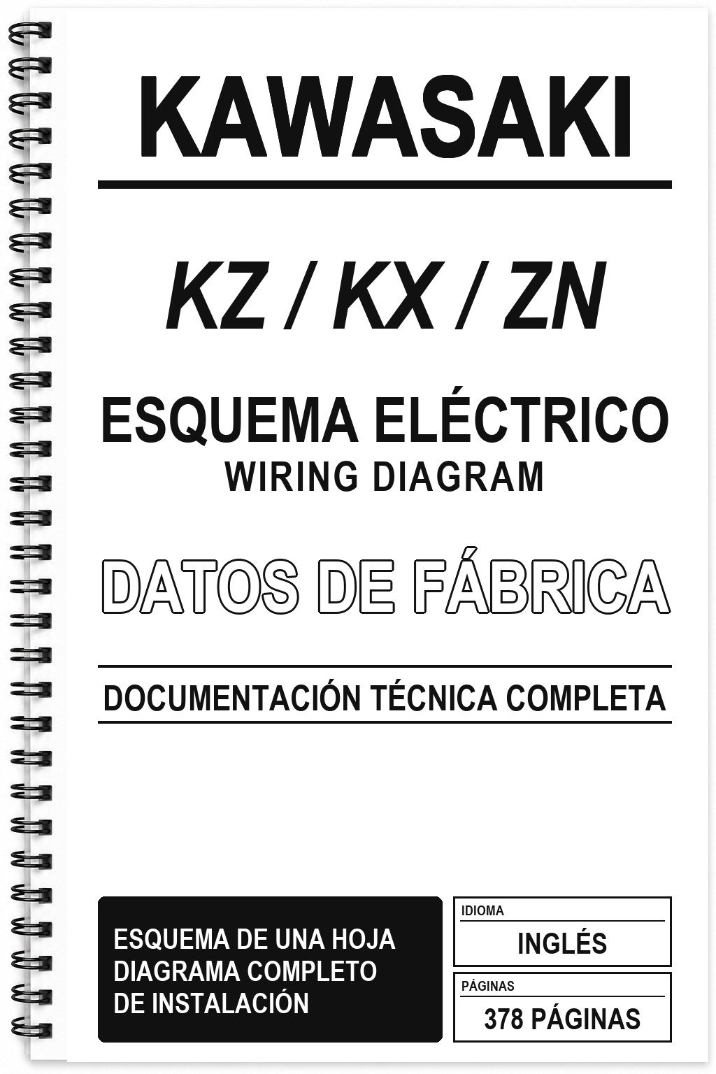 Esquema Eléctrico Kawasaki KZ / KX / ZN (Inglés)