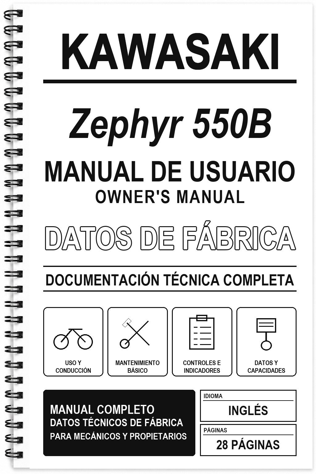 Manual de Usuario Kawasaki Zephyr 550B (Inglés)