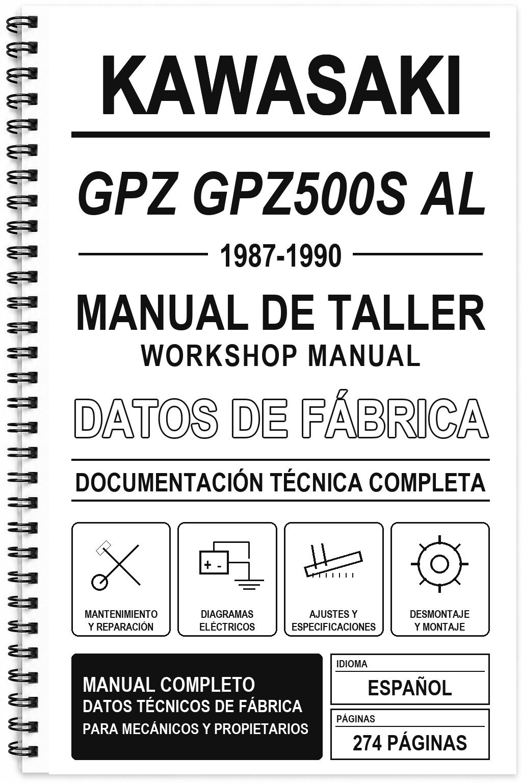 Manual de Taller Kawasaki GPZ GPZ500S AL (1987-1990)
