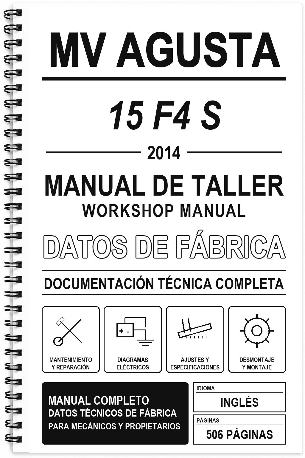 Manual de Taller MV Agusta 15 F4 S (2014) (Inglés)
