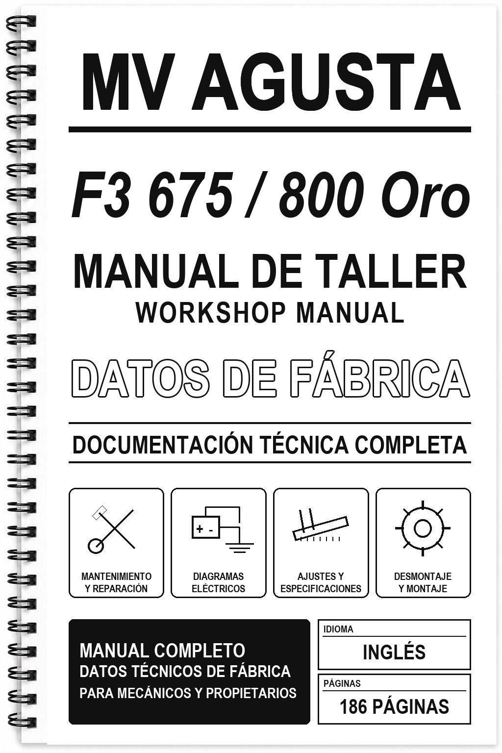 Manual de Taller MV Agusta F3 675 / 800 Oro (Inglés)