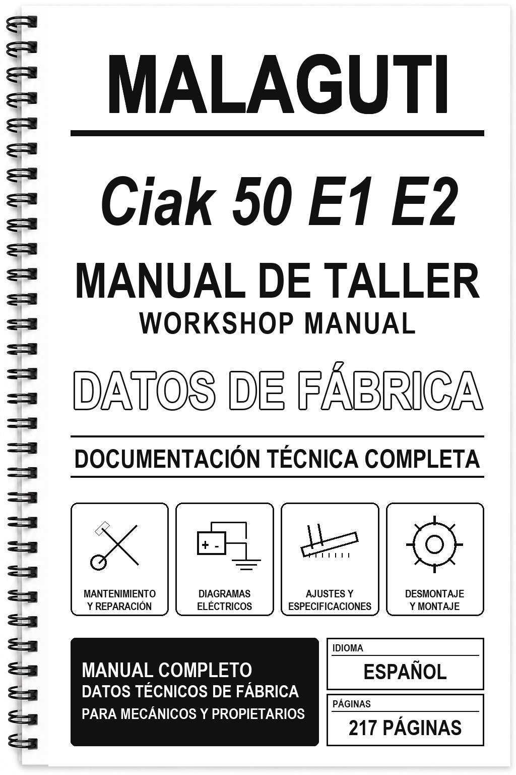 Manual de Taller Malaguti Ciak 50 E1 E2