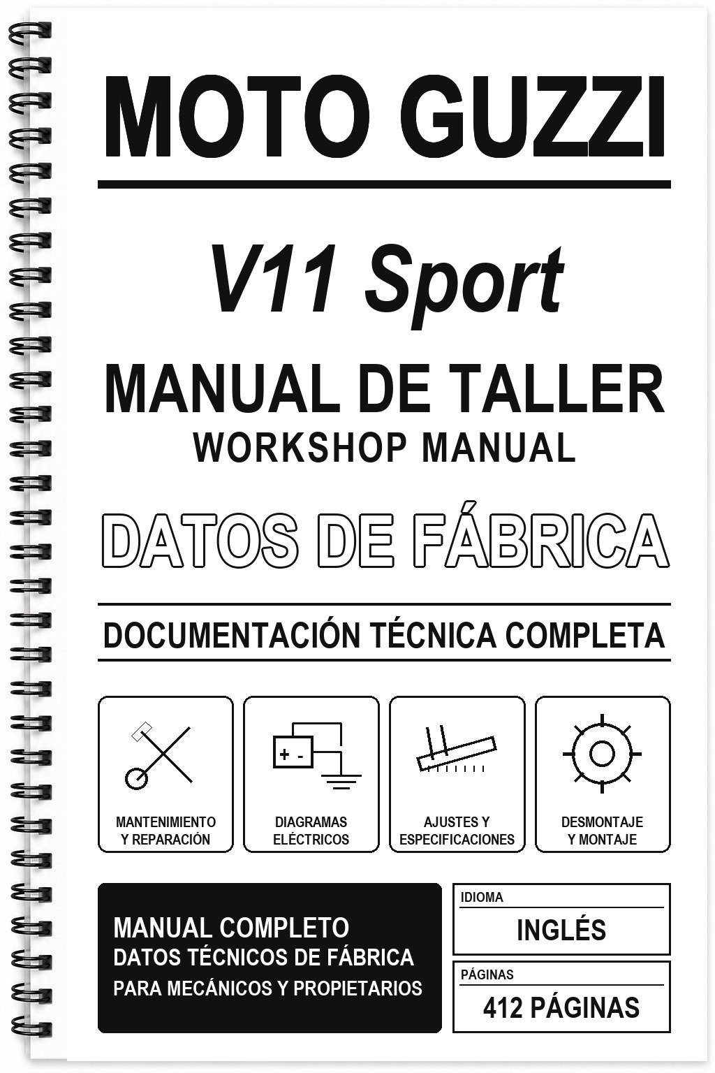 Manual de Taller Moto Guzzi V11 Sport (Inglés)