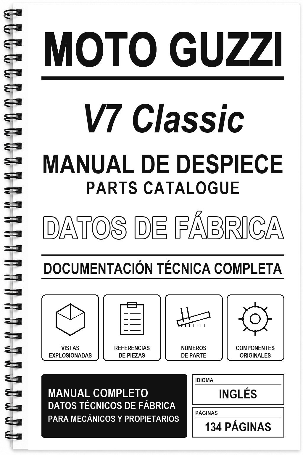 Manual de Despiece Moto Guzzi V7 Classic (Inglés)