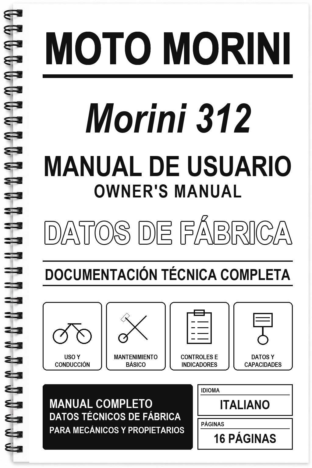 Manual de Usuario Moto Morini Morini 312 (Italiano)