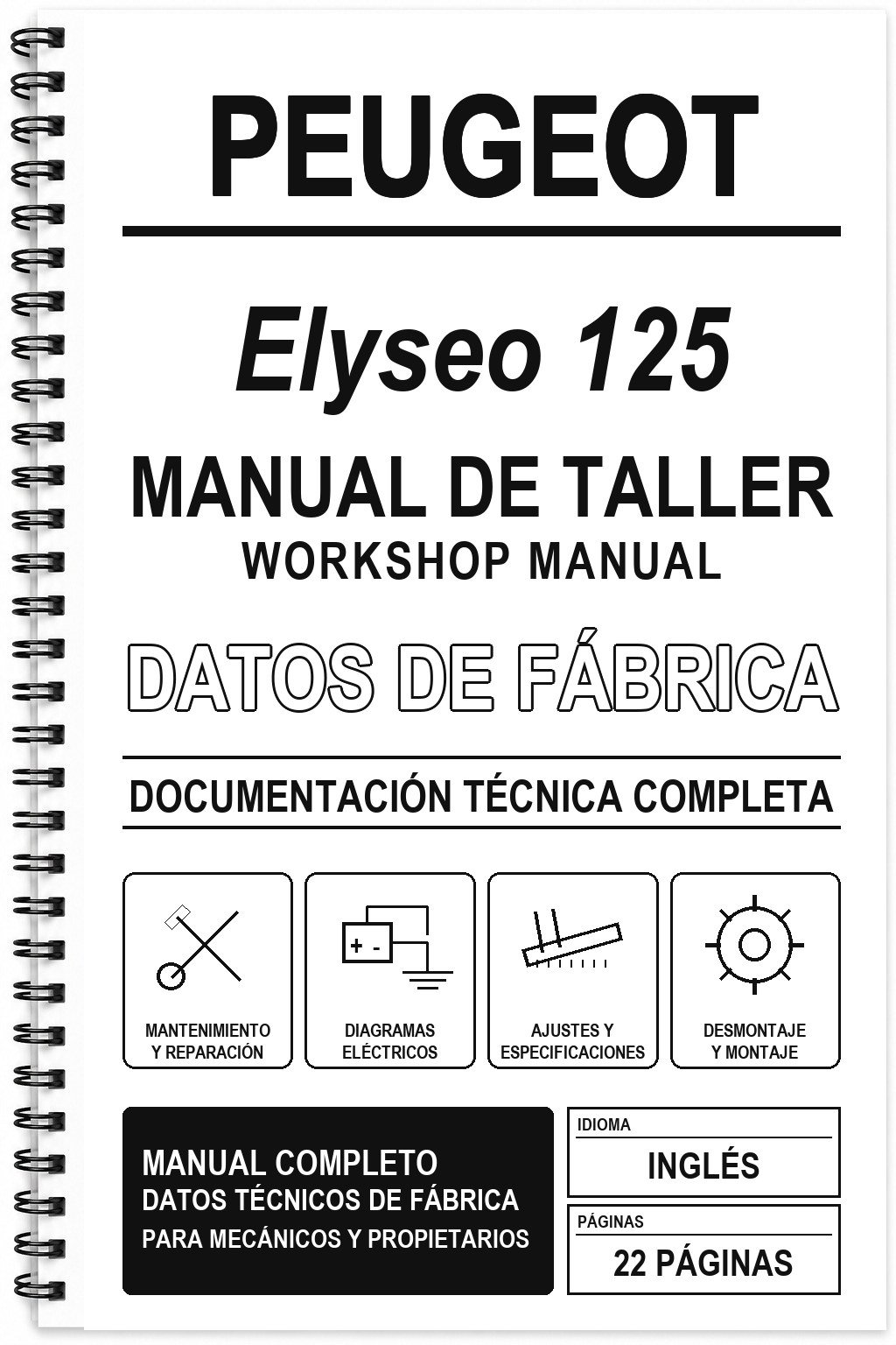 Manual de Taller Peugeot Elyseo 125 (Inglés)