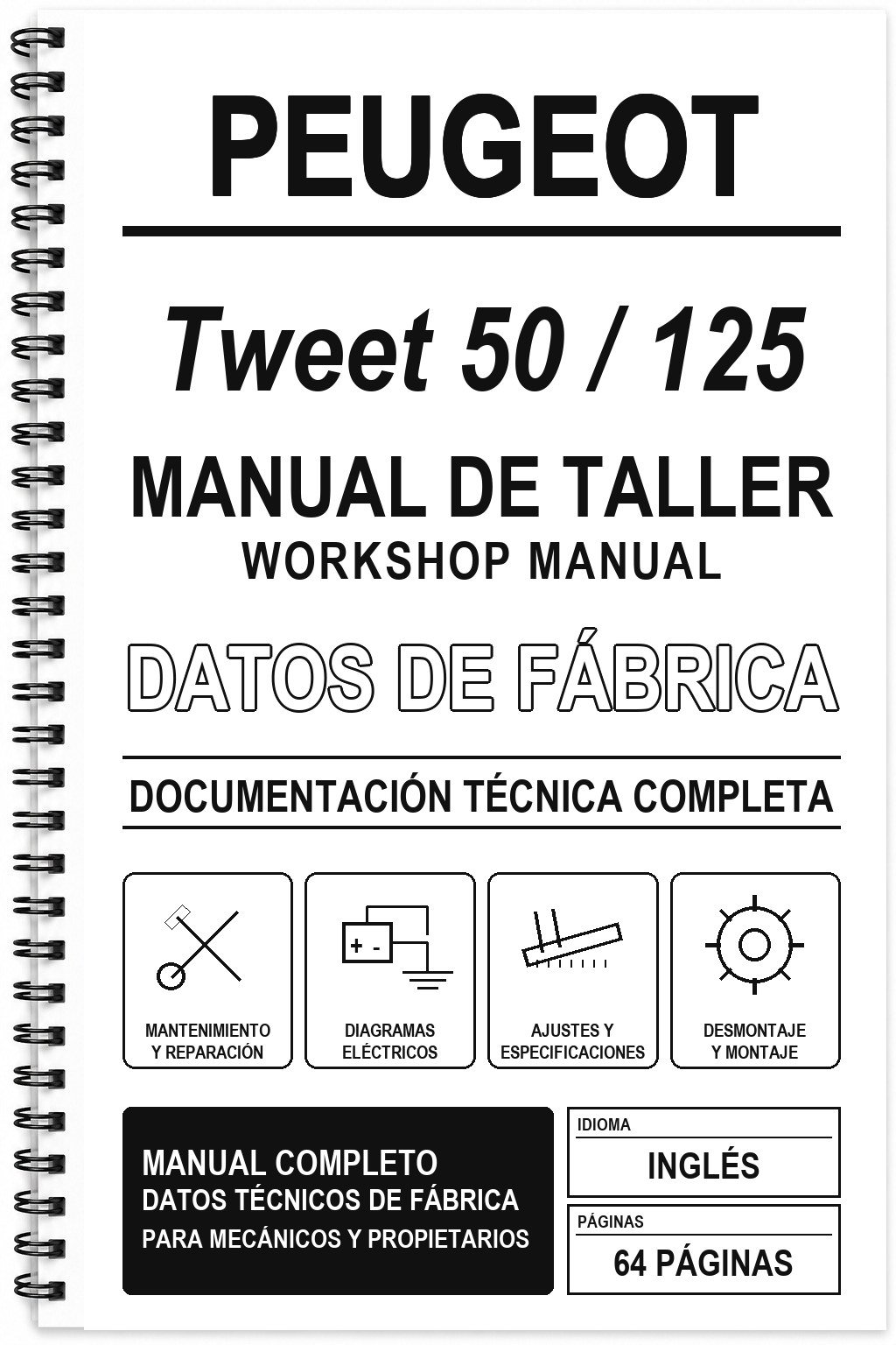 Manual de Taller Peugeot Tweet 50 / 125 (Inglés)