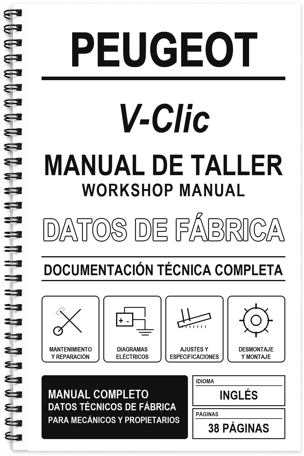 Manual de Taller Peugeot V-Clic (Inglés)
