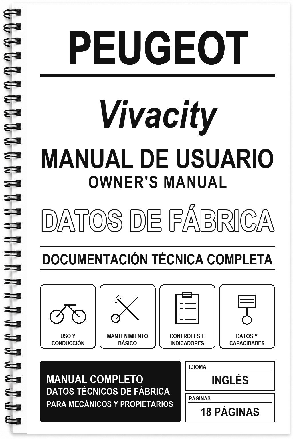 Manual de Usuario Peugeot Vivacity (Inglés)