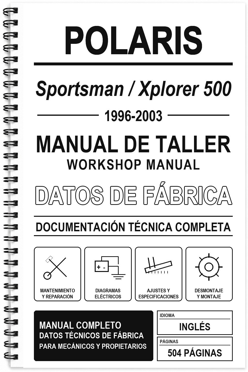 Manual de Taller Polaris Sportsman / Xplorer 500 (1996-2003) (Inglés)