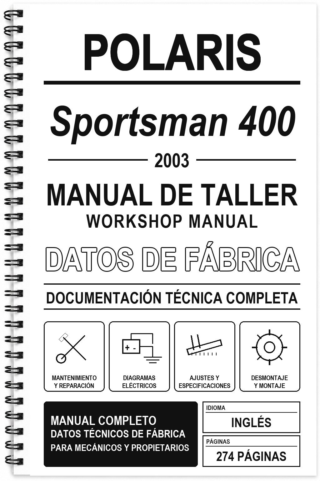 Manual de Taller Polaris Sportsman 400 (2003) (Inglés)