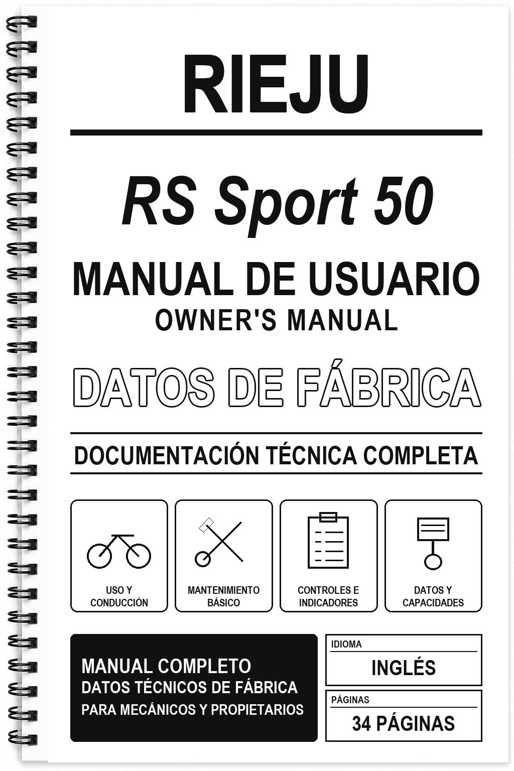 Manual de Usuario Rieju RS Sport 50 (Inglés)