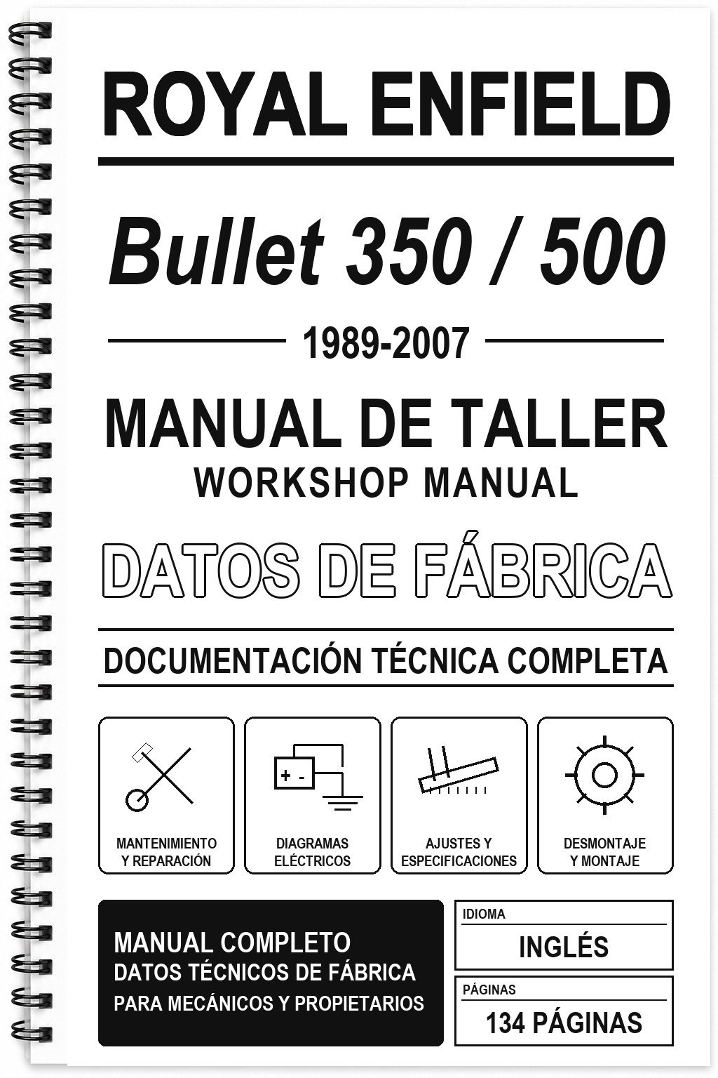 Manual de Taller Royal Enfield Bullet 350 / 500 (1989-2007) (Inglés)