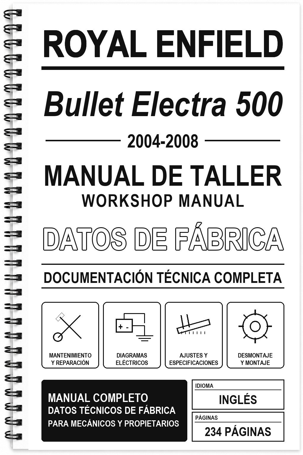 Manual de Taller Royal Enfield Bullet Electra 500 (2004-2008) (Inglés)