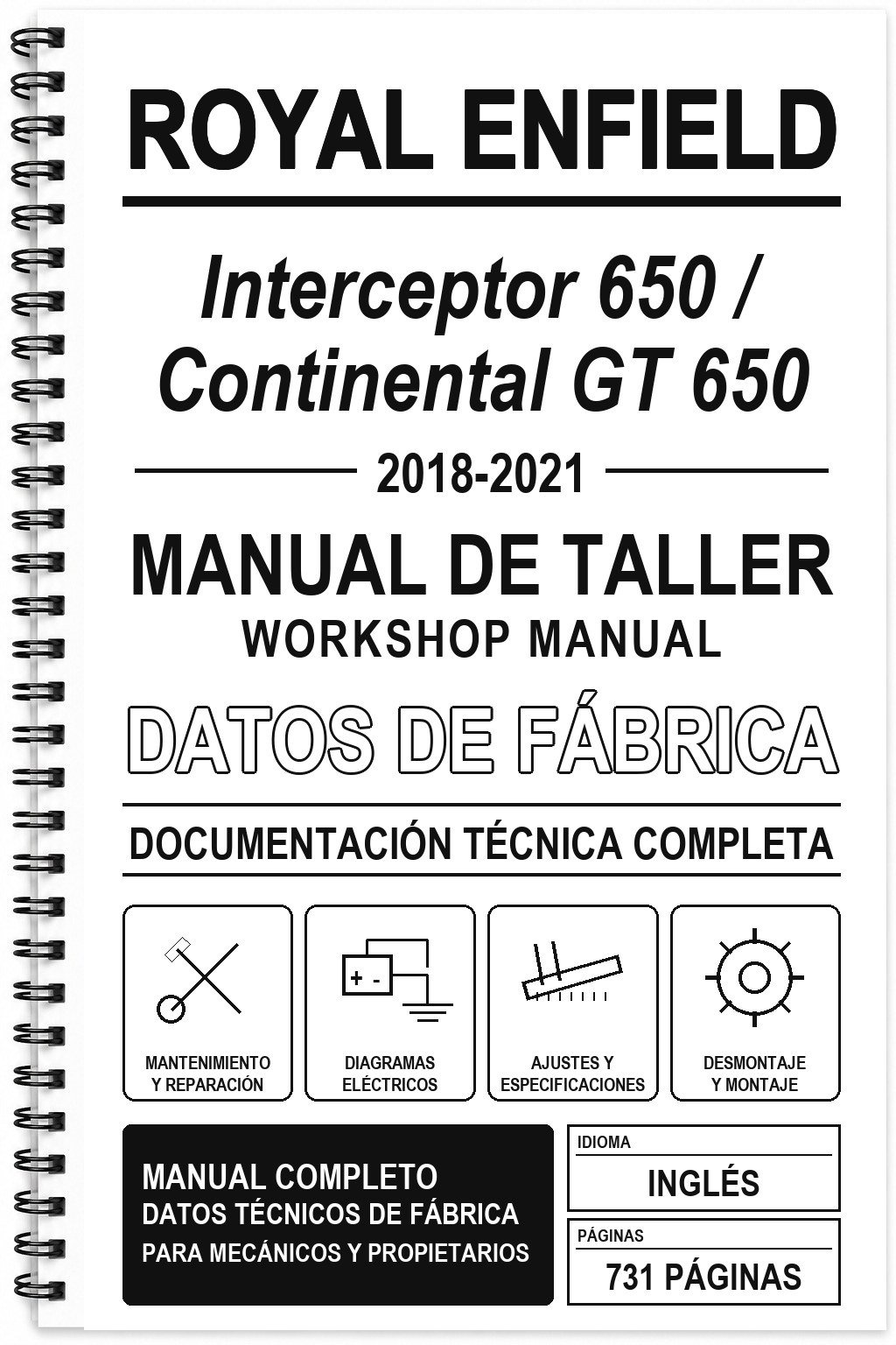 Manual de Taller Royal Enfield Interceptor 650 / Continental GT 650 (2018-2021) (Inglés)