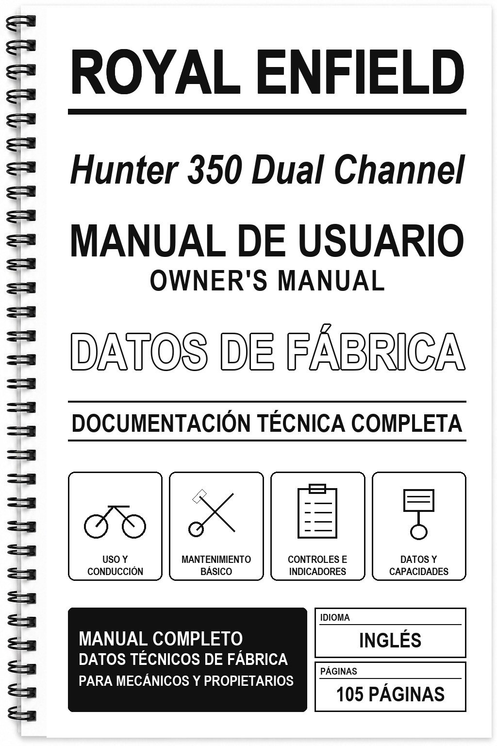 Manual de Usuario Royal Enfield Hunter 350 Dual Channel (Inglés)
