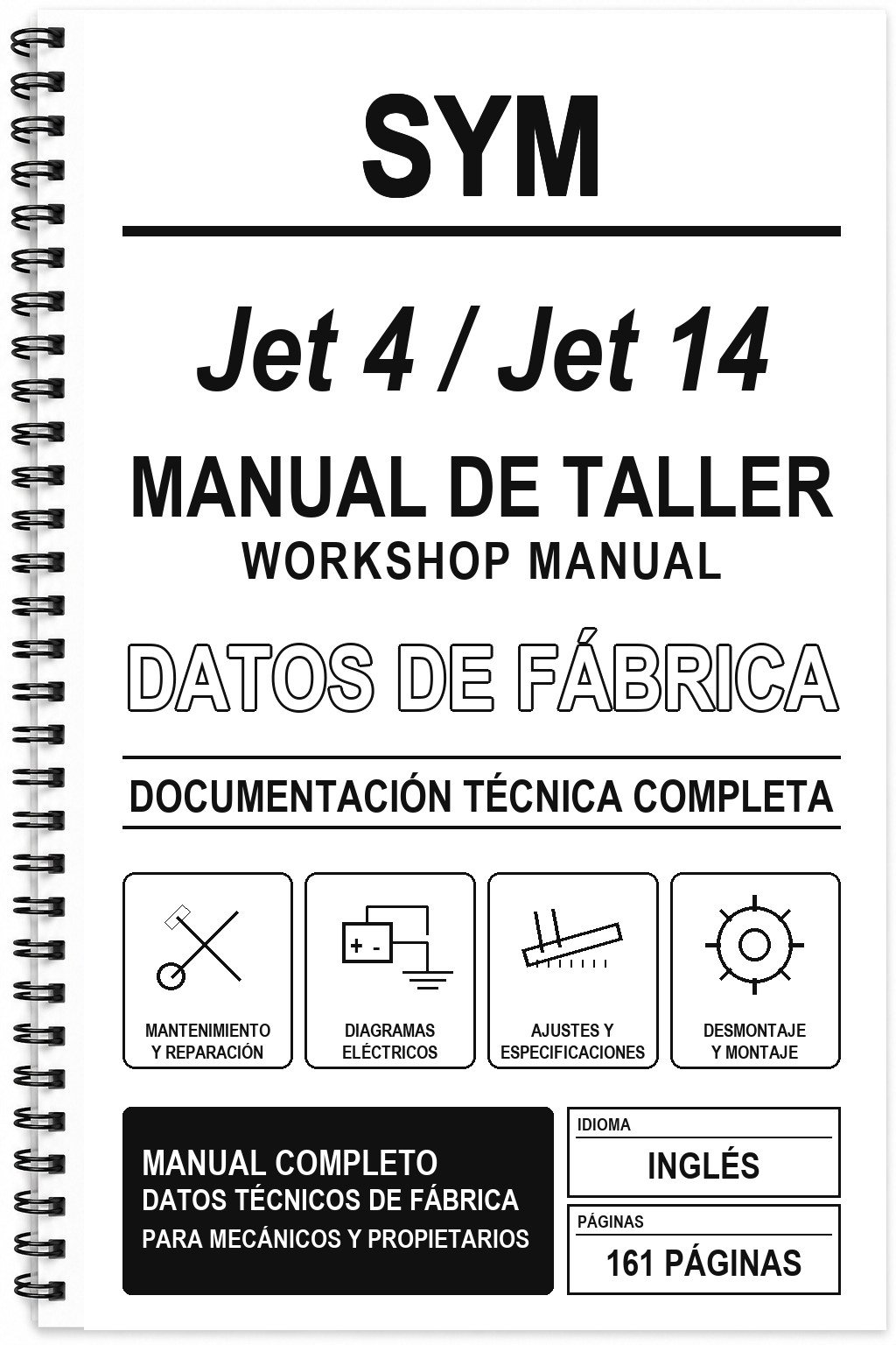 Manual de Taller SYM Jet 4 / Jet 14 (Inglés)