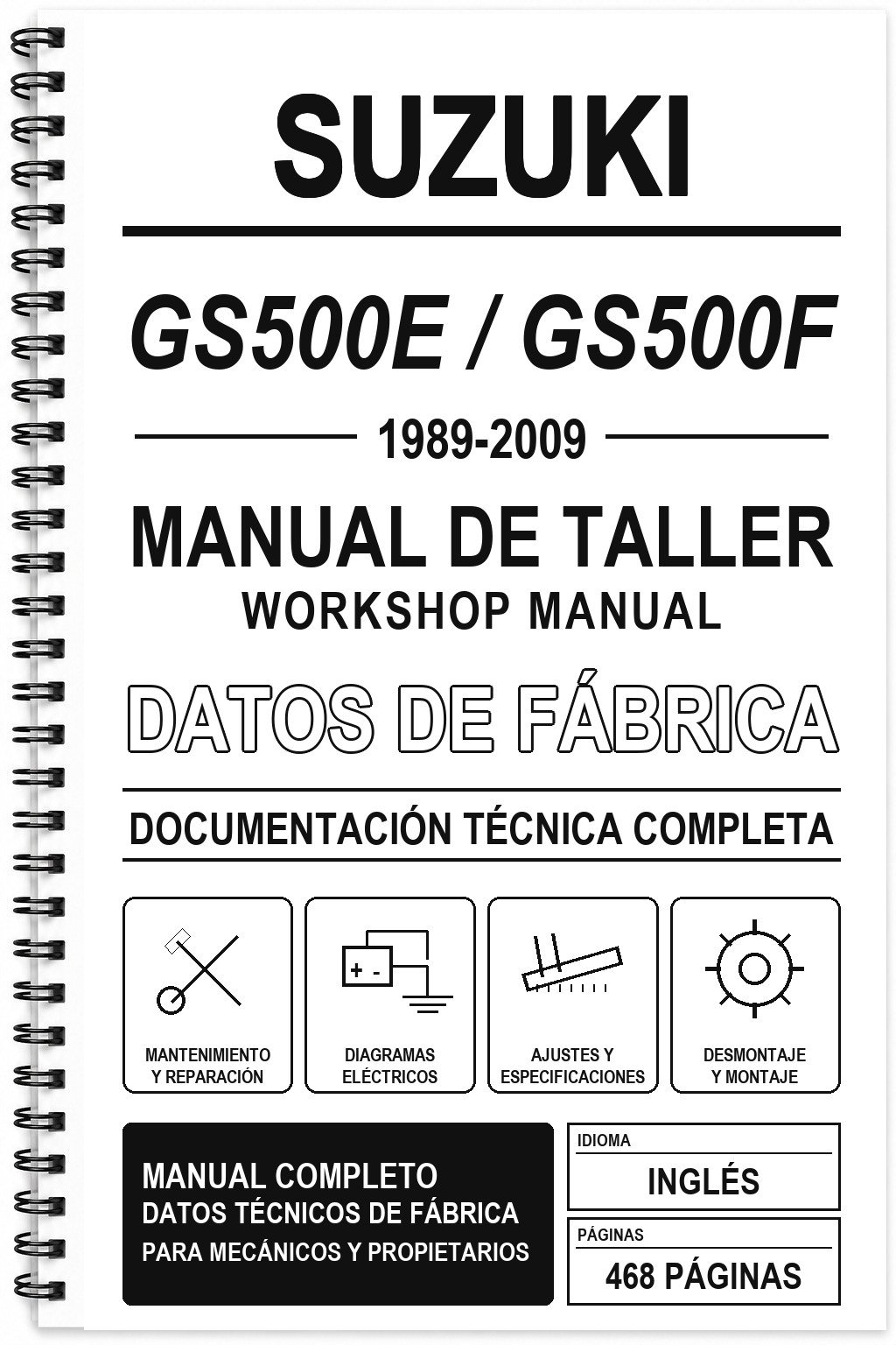 Manual de Taller Suzuki GS500E / GS500F (1989-2009) (Inglés)