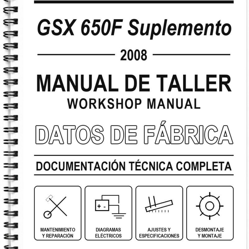 Manual de Taller Suzuki GSX 650F Suplemento (2008) (Inglés)