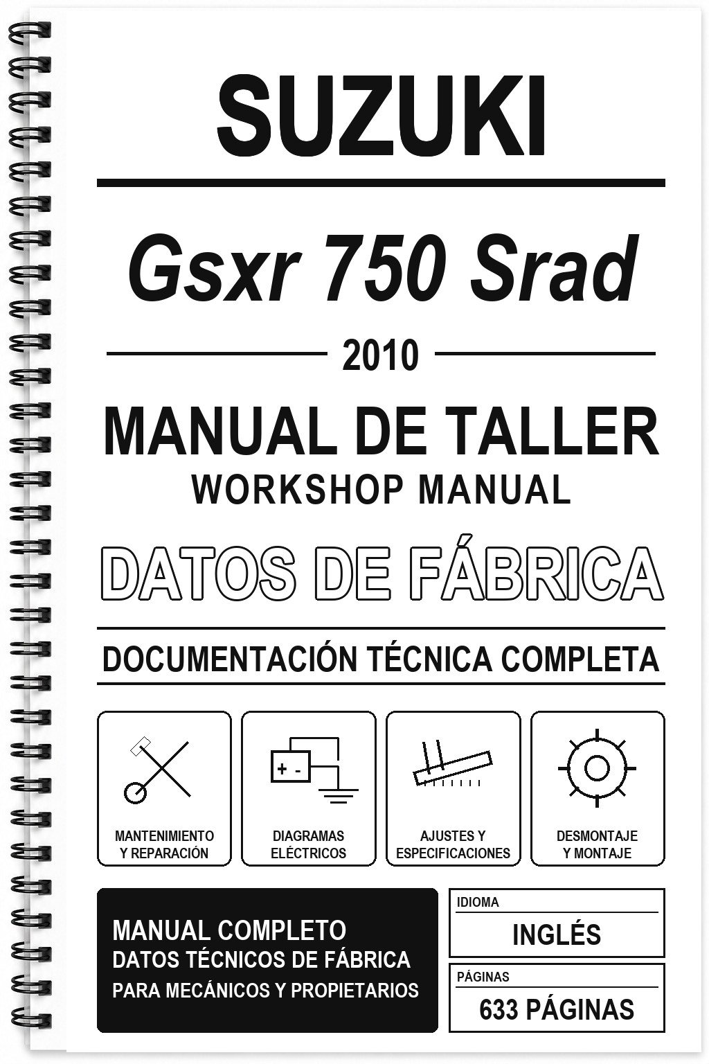 Manual de Taller Suzuki Gsxr 750 Srad (2010) (Inglés)