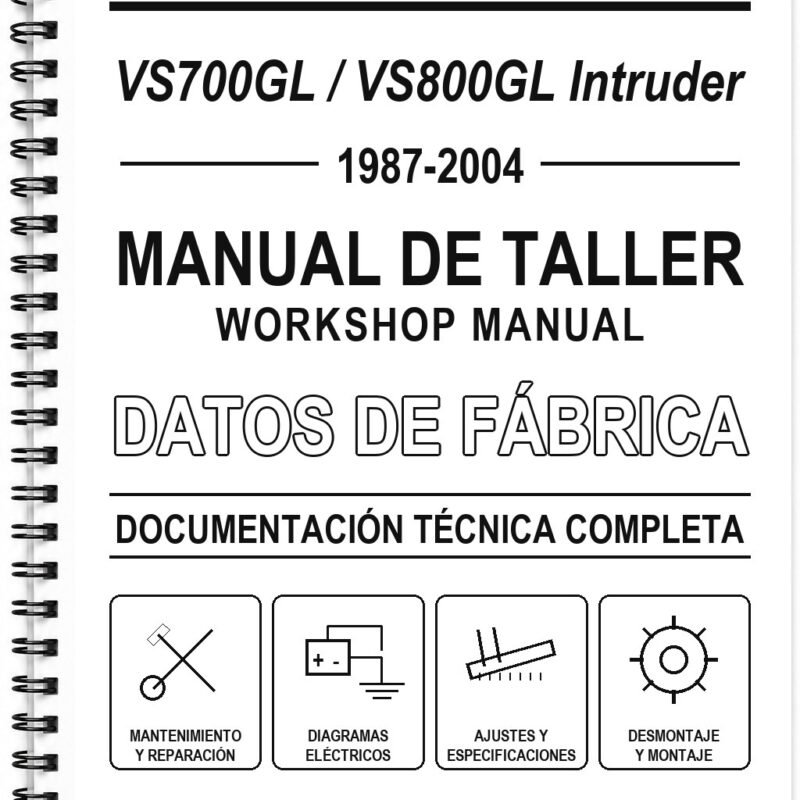 Manual de Taller Suzuki VS700GL / VS800GL Intruder (1987-2004) (Inglés)