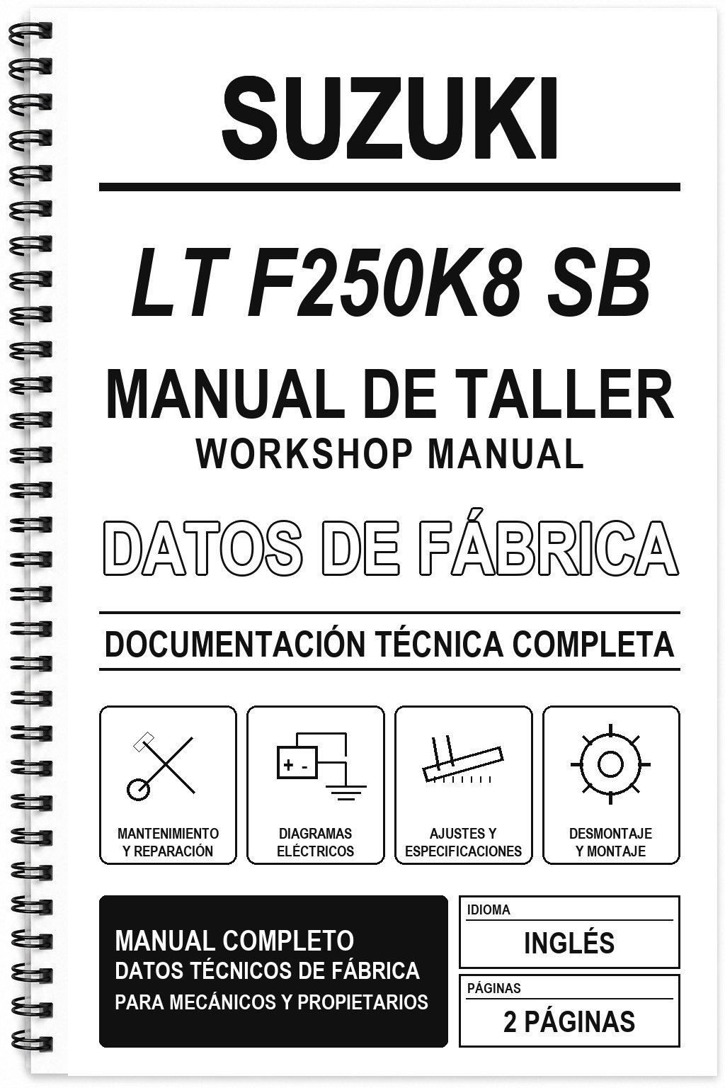 Manual de Taller Suzuki LT F250K8 SB (Inglés)