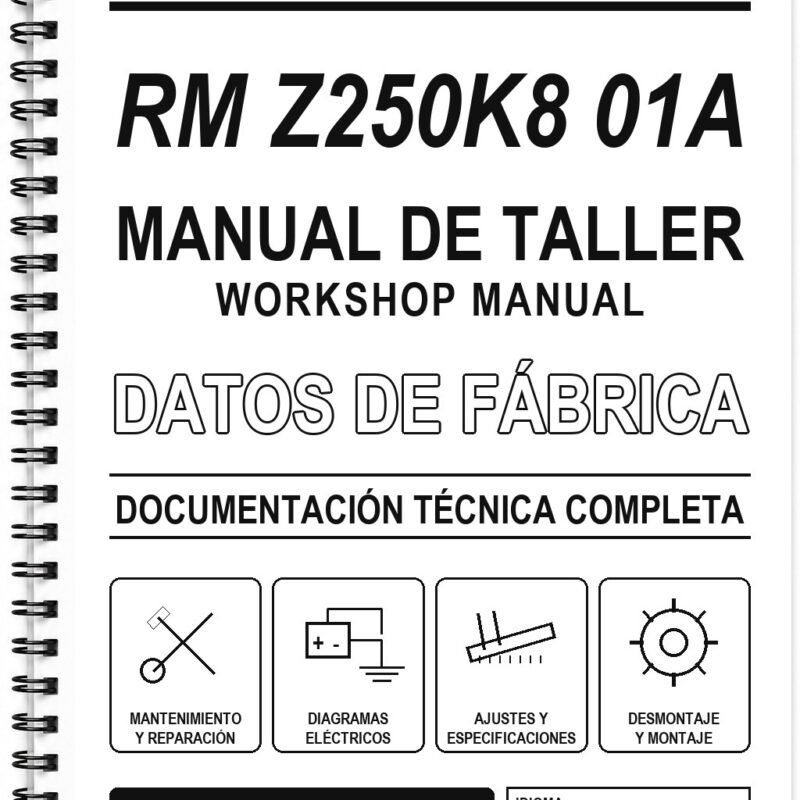 Manual de Taller Suzuki RM Z250K8 01A (Inglés)