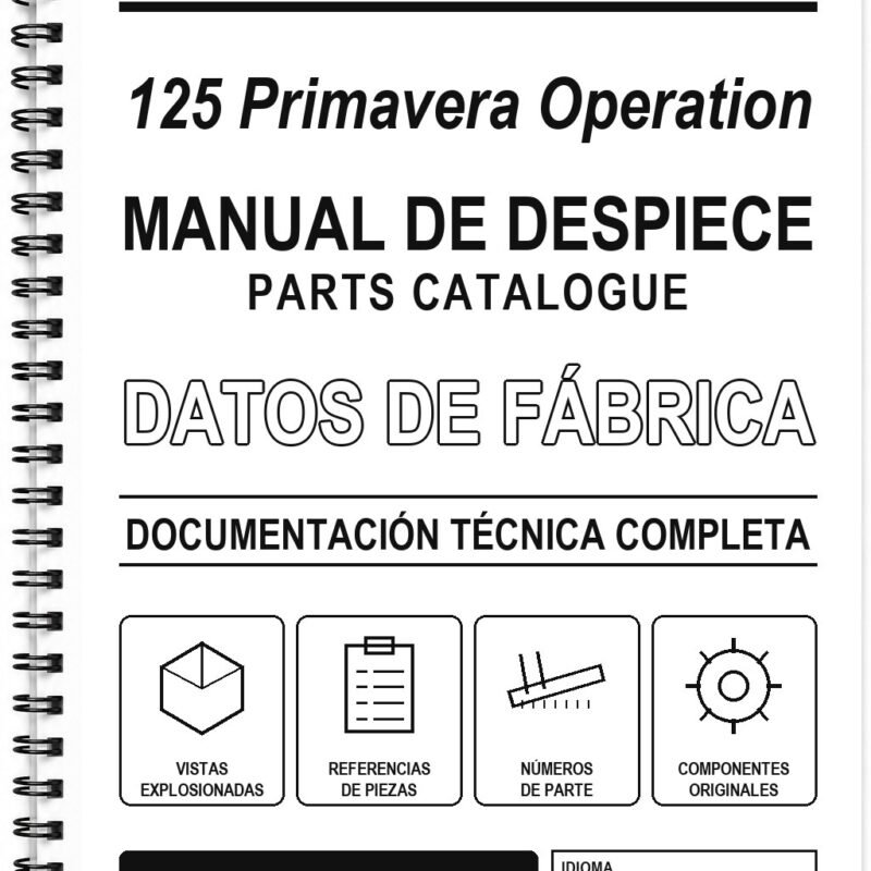 Manual de Despiece Vespa 125 Primavera Operation (Inglés)