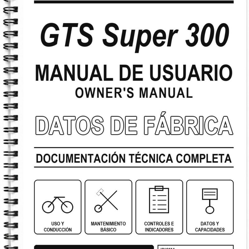 Manual de Usuario Vespa GTS Super 300 (Inglés)
