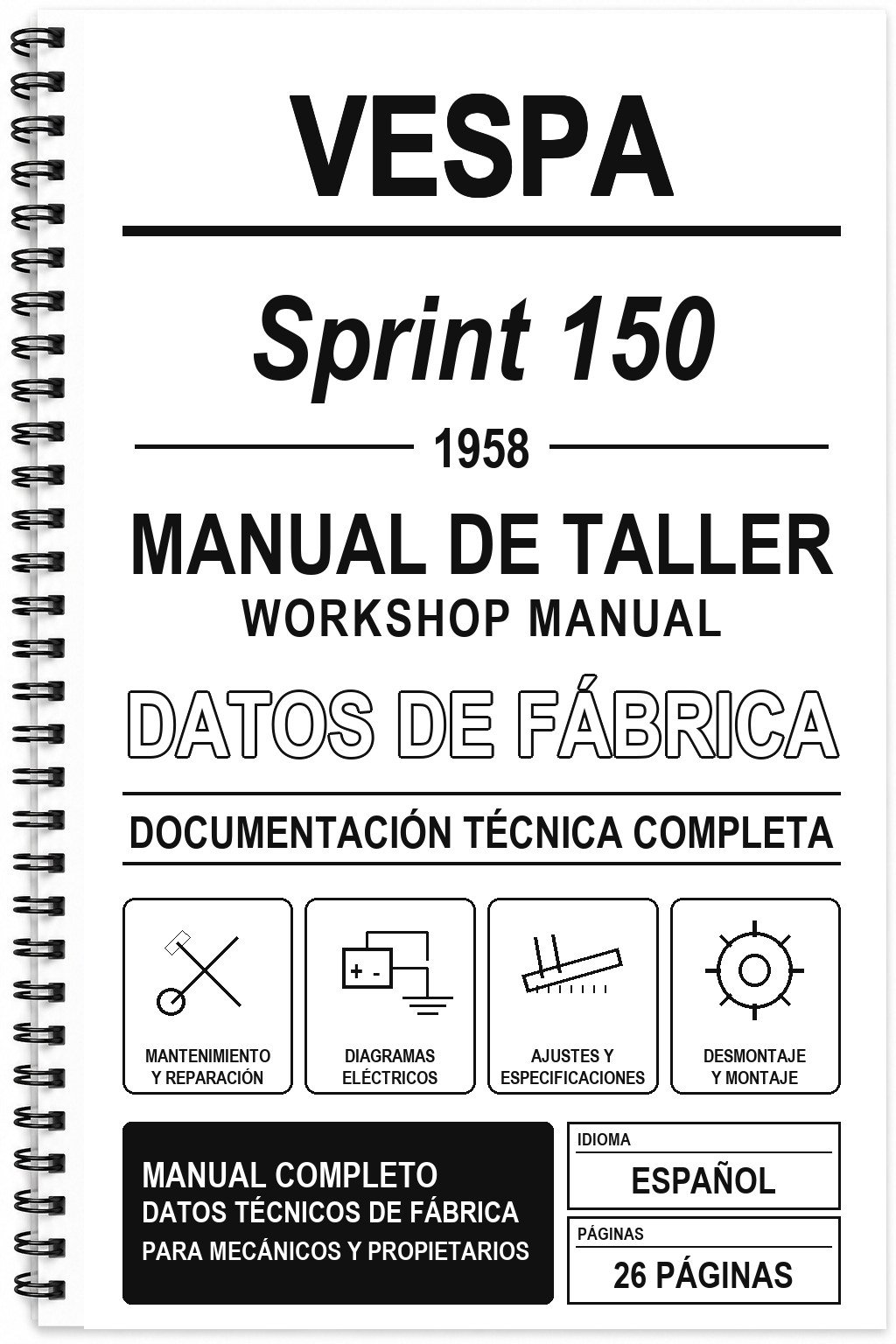 Manual de Taller Vespa Sprint 150 (1958)