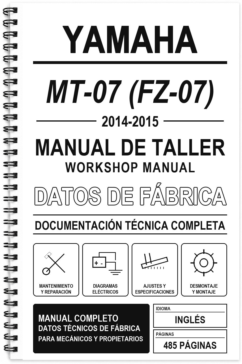 Manual de Taller Yamaha MT-07 (FZ-07) (2014-2015) (Inglés)