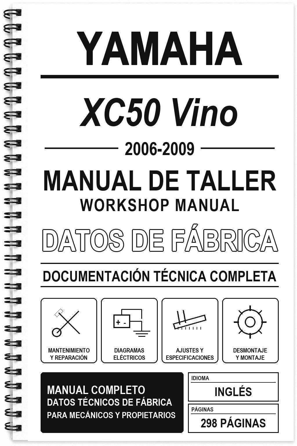Manual de Taller Yamaha XC50 Vino (2006-2009) (Inglés)
