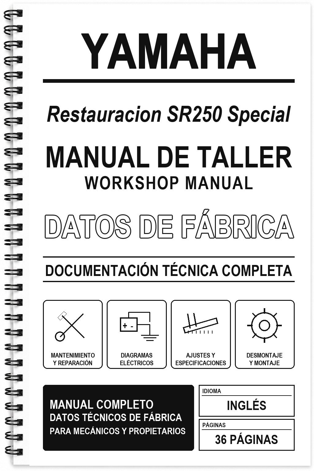 Manual de Taller Yamaha Restauracion SR250 Special (Inglés)