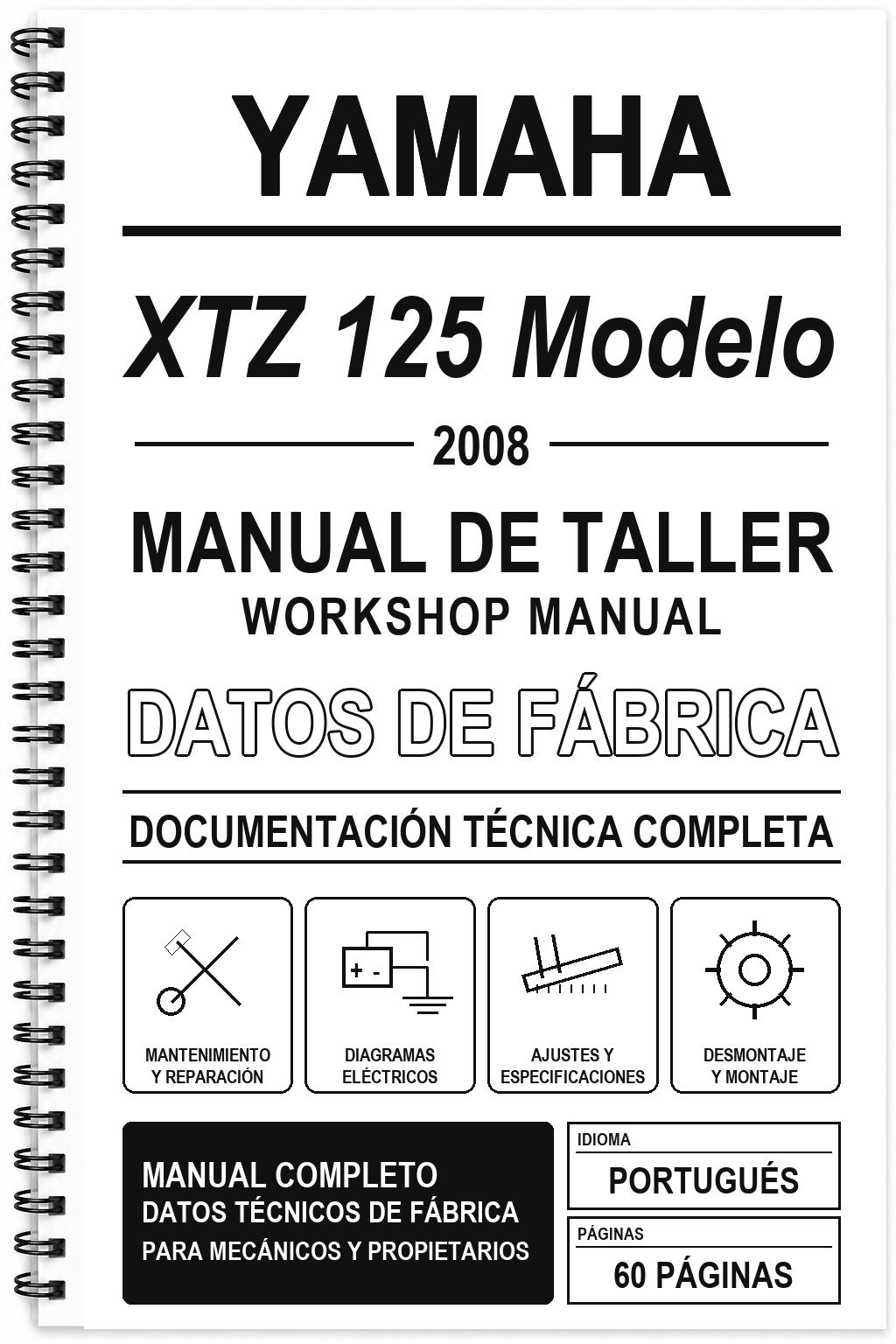 Manual de Taller Yamaha XTZ 125 Modelo (2008) (Portugués)