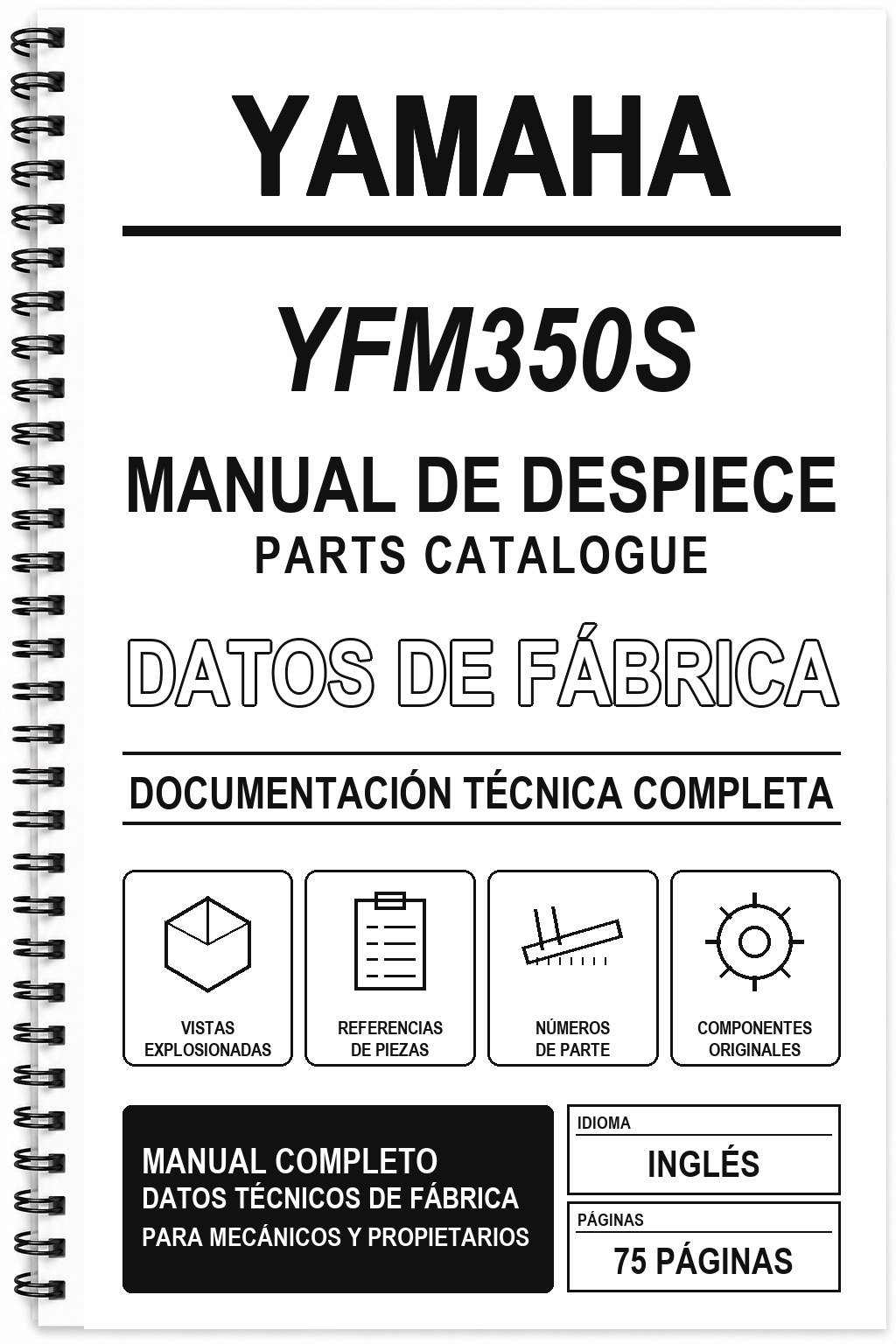 Manual de Despiece Yamaha YFM350S (Inglés)
