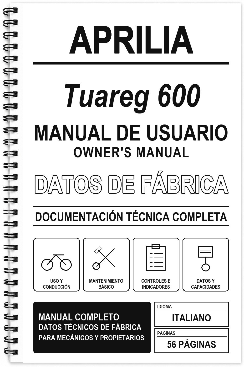 Manual de Usuario Aprilia Tuareg 600 (Italiano)