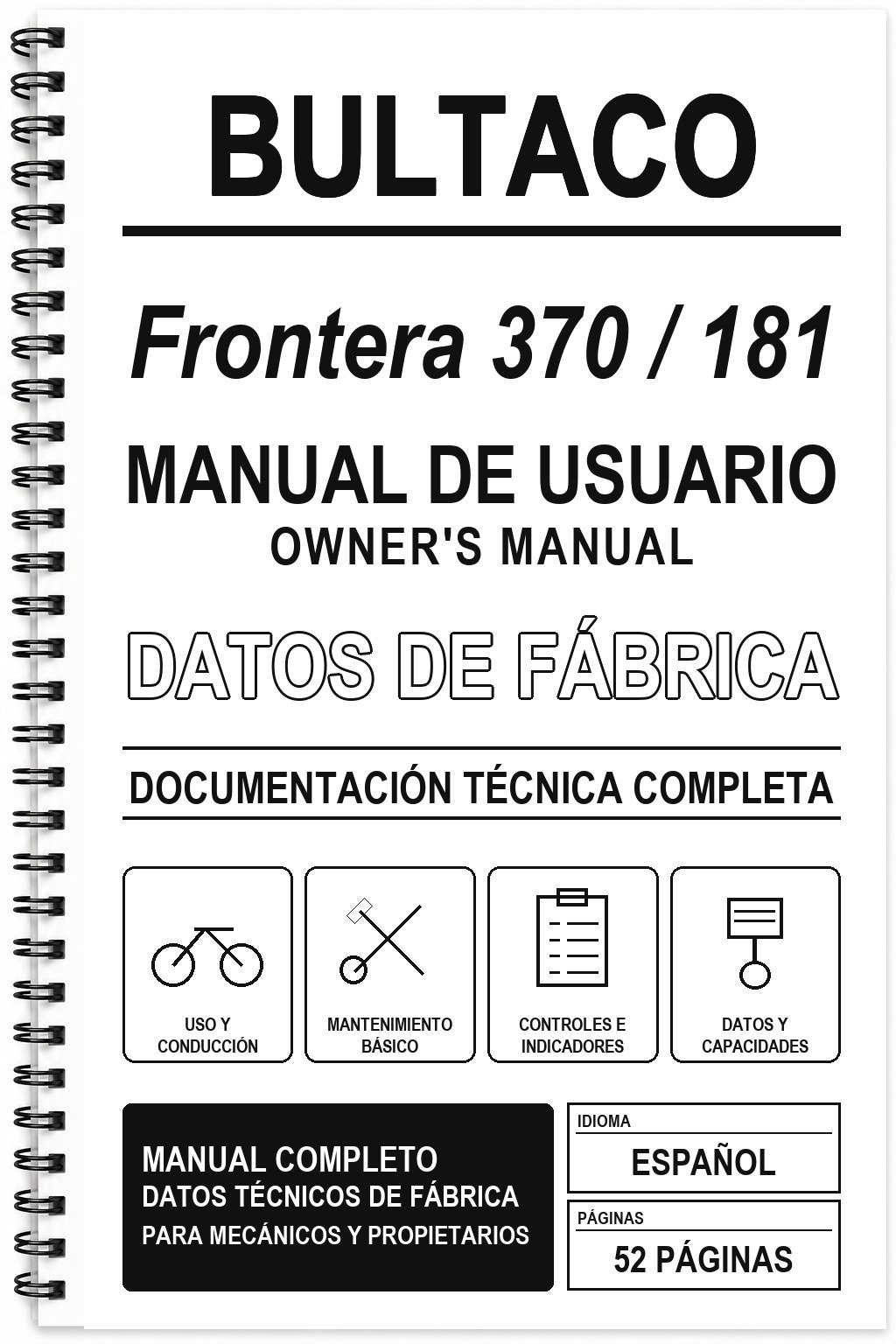 Manual de Usuario Bultaco Frontera 370 / 181
