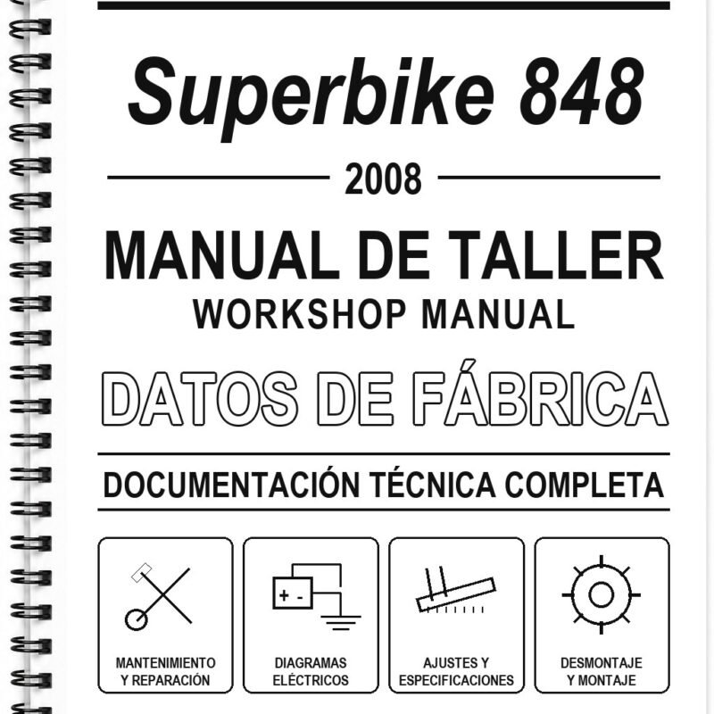 Manual de Taller Ducati Superbike 848 (2008) (Inglés)