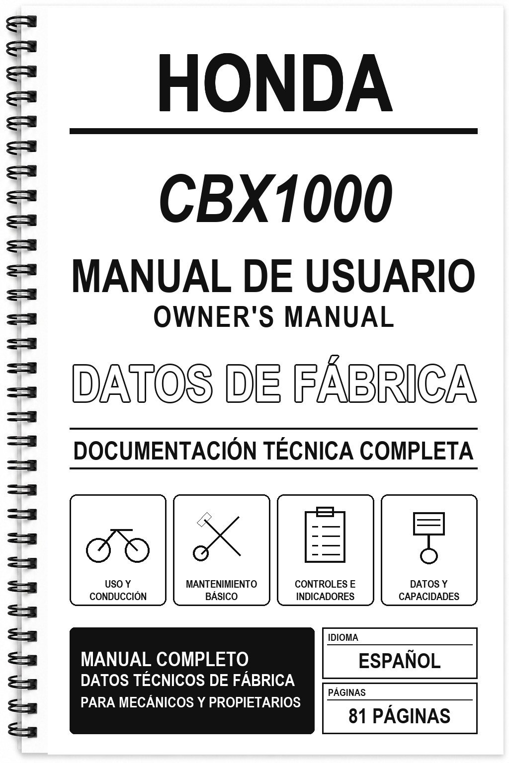 Manual de Usuario Honda CBX1000