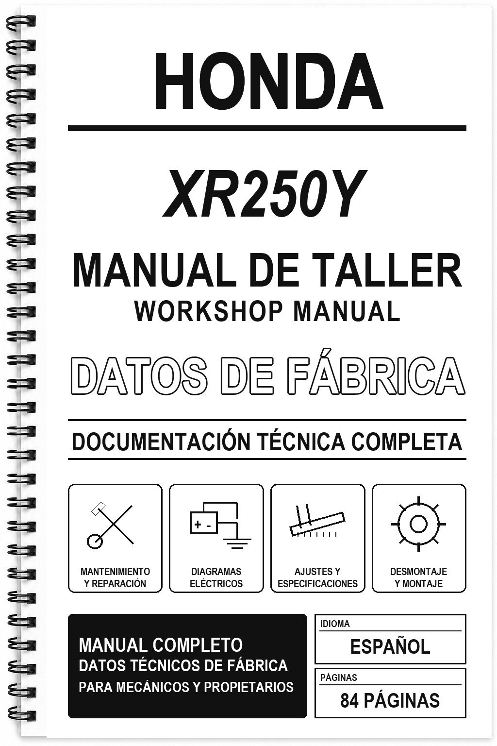 Manual de Taller Honda XR250Y
