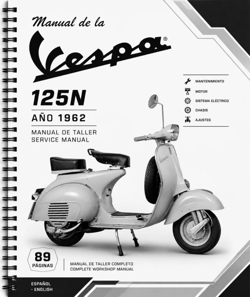 Manual de Taller Vespa 125N Año 1962