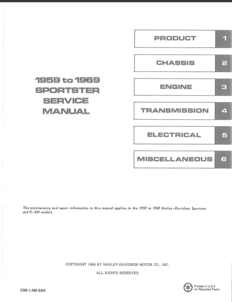 Manual de Taller Harley-Davidson Sportster 1959-1969 - Imagen 2