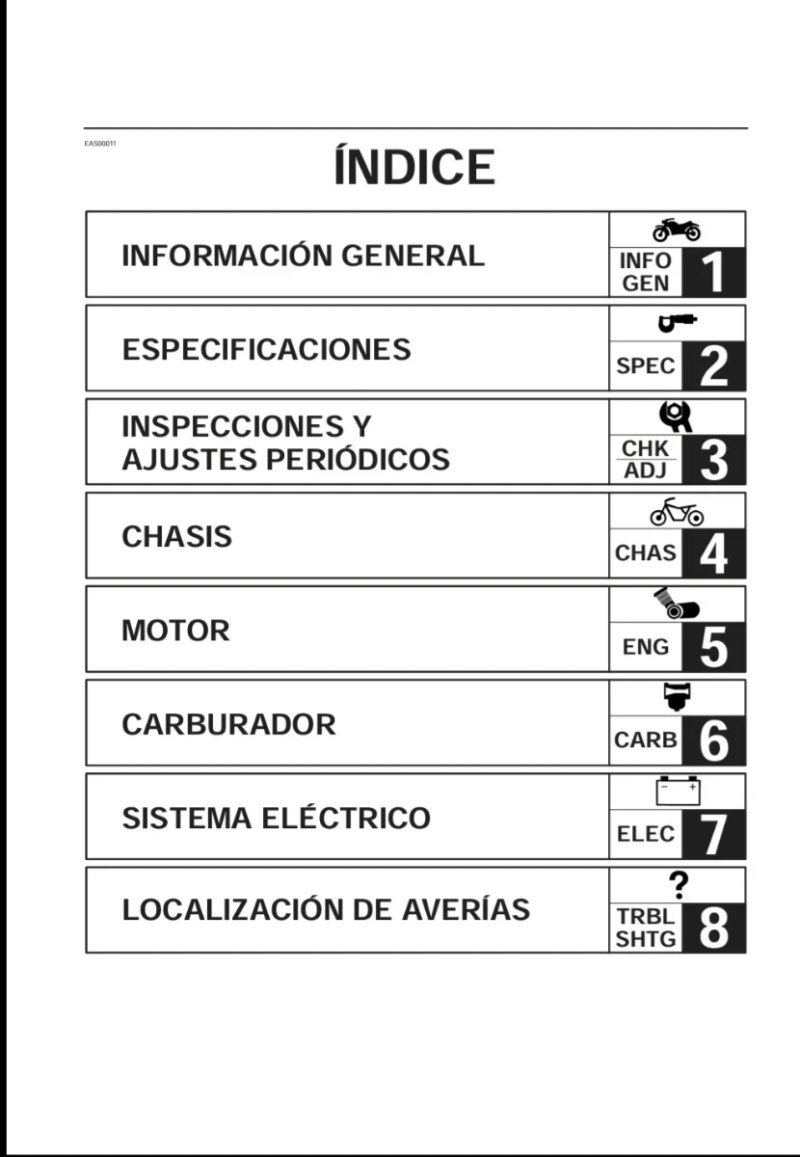 Manual de Taller Yamaha XVS250(N) 2001 - Imagen 2