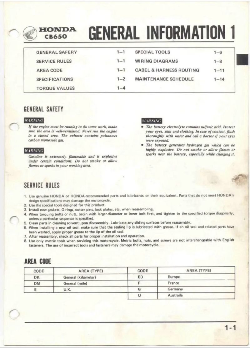 Manual de Taller Honda CB650 RC03 1980 - Imagen 2