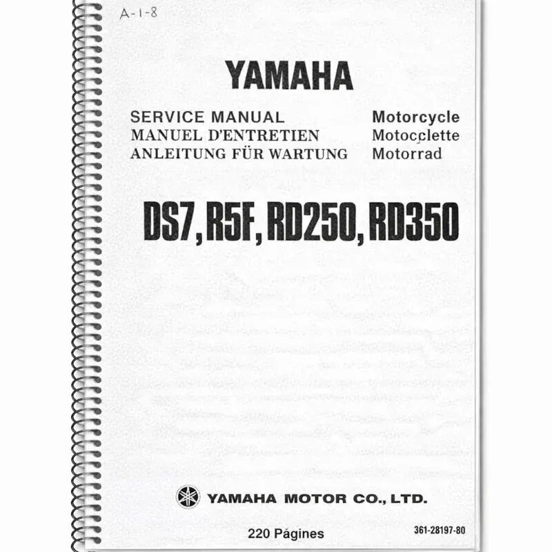Manual Servicio Yamaha DS7,R5F, RD250,RD350 1973-1977